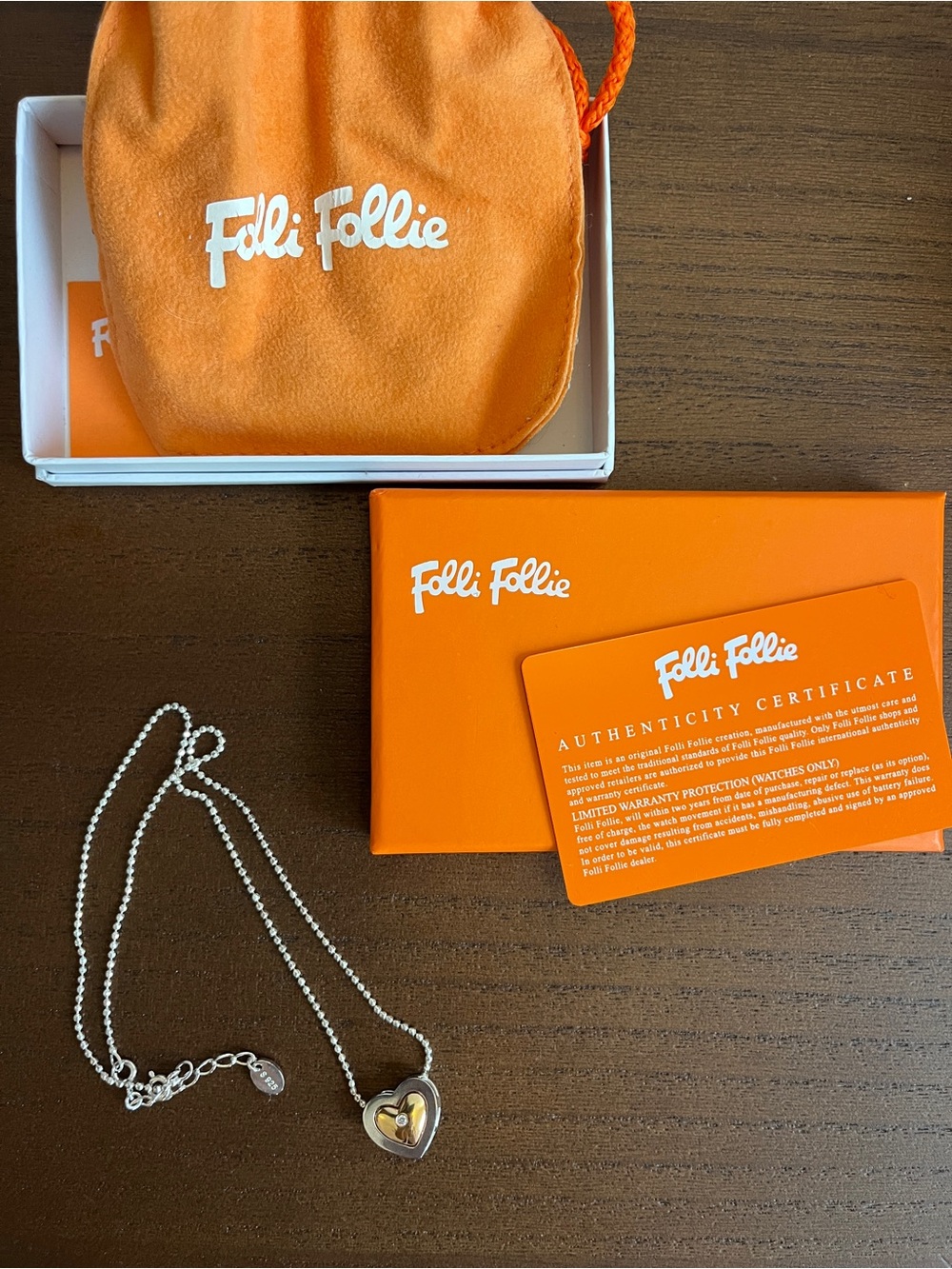 Folli Follie dual-heart pendant necklace